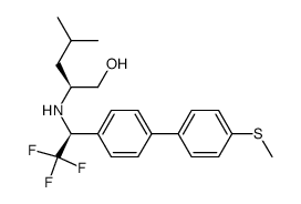 (2S)-4-methyl-2-[(1S)-2,2,2-trifluoro-1-(4'-methylsulfanyl-biphenyl-4-yl)ethylamino]-pentan-1-ol结构式