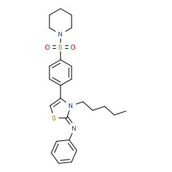 N-(3-pentyl-4-[4-(1-piperidinylsulfonyl)phenyl]-1,3-thiazol-2(3H)-ylidene)-N-phenylamine结构式