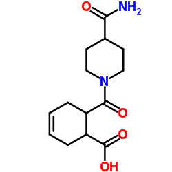 6-(4-CARBAMOYL-PIPERIDINE-1-CARBONYL)-CYCLOHEX-3-ENECARBOXYLIC ACID结构式