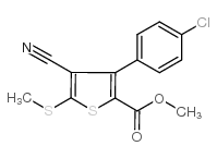 3-(4-氯苯基)-4-氰基-5-(甲基硫代)噻吩-2-羧酸甲酯结构式