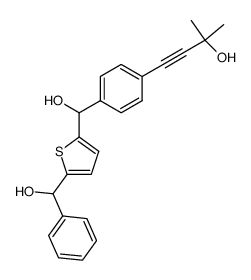 2-{hydroxy[4-(3-hydroxy-3-methylbut-1-ynyl)phenyl]methyl}-5-[hydroxy(phenyl)methyl]thiophene结构式