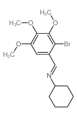 1-(2-bromo-3,4,5-trimethoxy-phenyl)-N-cyclohexyl-methanimine Structure