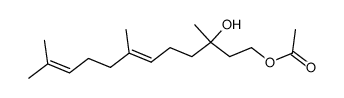 3,7,11-Trimethyl-3-hydroxy-6,10-dodecadien-1-yl acetate结构式