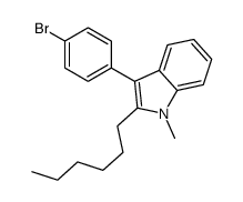 3-(4-bromophenyl)-2-hexyl-1-methylindole结构式