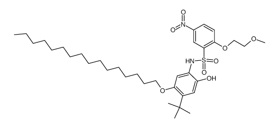 5-tert-butyl-4-(hexadecyloxy)-2-[2-(2-methoxyethoxy)-5-nitrobenzenesulfonamido]phenol结构式