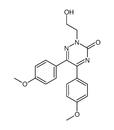 2-(2-hydroxyethyl)-5,6-bis(4-methoxyphenyl)-1,2,4-triazin-3-one结构式