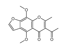 6-acetyl-4,9-dimethoxy-7-methylfuro[3,2-g]chromen-5-one结构式