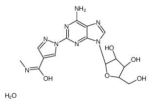 1-[6-amino-9-[(2R,3R,4S,5R)-3,4-dihydroxy-5-(hydroxymethyl)oxolan-2-yl]purin-2-yl]-N-methylpyrazole-4-carboxamide,hydrate结构式