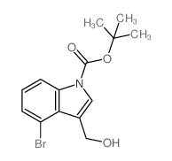 1-Boc-4-溴-3-羟基甲基吲哚结构式