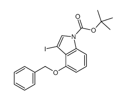2-Methyl-2-propanyl 4-(benzyloxy)-3-iodo-1H-indole-1-carboxylate结构式