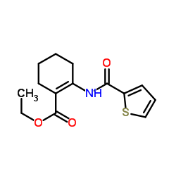 Ethyl 2-[(2-thienylcarbonyl)amino]-1-cyclohexene-1-carboxylate结构式