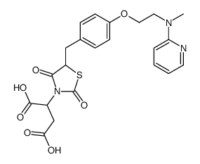2-[5-[[4-[2-[methyl(pyridin-2-yl)amino]ethoxy]phenyl]methyl]-2,4-dioxo-1,3-thiazolidin-3-yl]butanedioic acid结构式