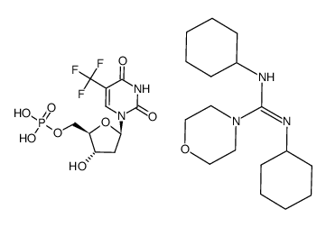5-(trifluoromethyl)-2'-deoxyuridine 5'-monophosphate N,N'-dicyclohexyl-4-morpholinecarboxamidine salt Structure