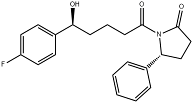(5R)-1-[(5S)-5-(4-氟苯基)-5-羟基-1-氧代戊基]-5-苯基-2-吡咯烷酮结构式