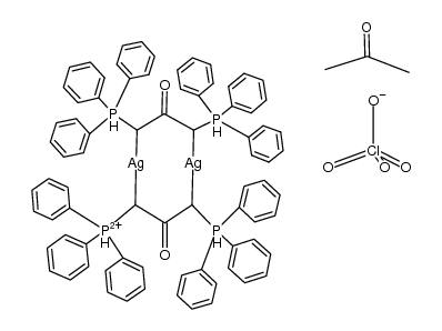 {silver(I)2(μ-((CHPPh3)2)CO)2} diperchlorate*n acetone结构式