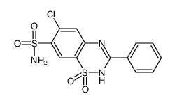 6-chloro-1,1-dioxo-3-phenyl-4H-1λ6,2,4-benzothiadiazine-7-sulfonamide Structure