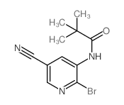 N-(2-bromo-5-cyanopyridin-3-yl)pivalamide structure