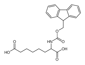 2-(((9H-fluoren-9-yl)methoxy)carbonylamino)octanedioic acid结构式