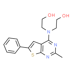 2,2'-(2-甲基-6-苯基噻吩并[2,3-d]嘧啶-4-基)氮杂二基)双(乙-1-醇)结构式