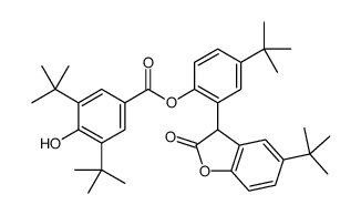 [4-tert-butyl-2-(5-tert-butyl-2-oxo-3H-1-benzofuran-3-yl)phenyl] 3,5-ditert-butyl-4-hydroxybenzoate Structure