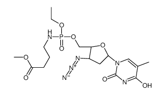 methyl 4-[[[(2S,3S,5R)-3-azido-5-(5-methyl-2,4-dioxopyrimidin-1-yl)oxolan-2-yl]methoxy-ethoxyphosphoryl]amino]butanoate Structure