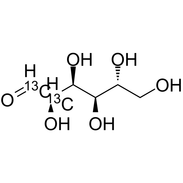D-葡萄糖-1,2-13C2结构式