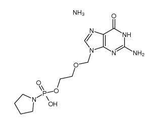 9-(2-hydroxyethoxymethyl)guanine phosphoromonopyrrolidate结构式