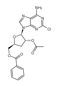 ((2S,4R,5R)-4-acetoxy-5-(6-amino-2-chloro-9H-purin-9-yl)tetrahydrofuran-2-yl)methyl benzoate结构式