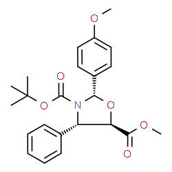 (2S,4S,5R)-3-BOC-2-(4-甲氧基苯基)-4-苯基噁唑烷-5-甲酸甲酯结构式