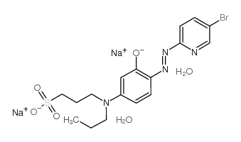 3-[[4-[2-(5-溴-2-吡啶基)偶氮]-3-羟基苯基]丙氨基]-1-丙磺酸钠盐结构式