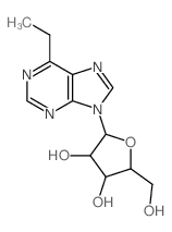 9H-Purine,6-ethyl-9-b-D-ribofuranosyl- structure