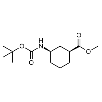 (1S,3R)-3-((叔丁氧羰基)氨基)环己烷-1-甲酸甲酯结构式