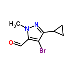 4-Bromo-3-cyclopropyl-1-methyl-1H-pyrazole-5-carbaldehyde Structure