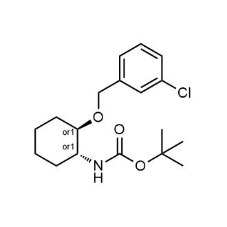 rel-叔丁基((1R,2R)-2-((3-氯苄基)氧基)环己基)氨基甲酸酯结构式