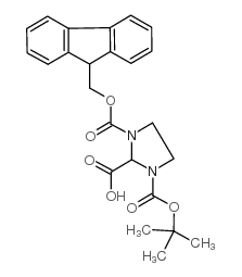 1-(((9H-芴-9-基)甲氧基)羰基)-3-(叔丁氧基羰基)咪唑烷-2-羧酸结构式