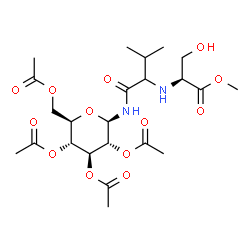 L-Serine, N-[2-methyl-1-[[(2,3,4,6-tetra-O-acetyl-beta-D-glucopyranosyl)amino]carbonyl]propyl]-, methyl ester (9CI) Structure