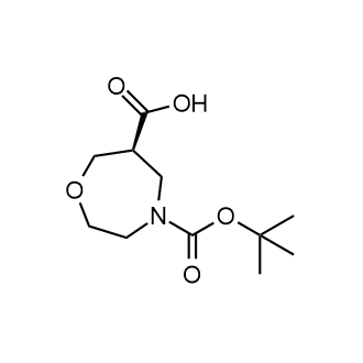 (S)-4-(叔丁氧羰基)-1,4-氧氮杂环庚烷-6-羧酸结构式
