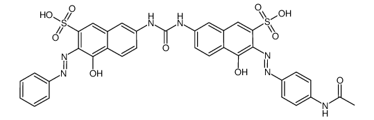 3-[(4-acetamidophenyl)azo]-4-hydroxy-7-[[[[5-hydroxy-6-(phenylazo)-7-sulpho-2-naphthyl]amino]carbonyl]amino]naphthalene-2-sulphonic acid Structure