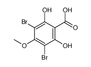 2,6-Dihydroxy-4-methoxy-3,5-dibromobenzoic acid结构式
