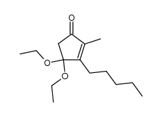 4,4-Diethoxy-2-methyl-3-n-pentyl-2-cycopentene-1-on结构式