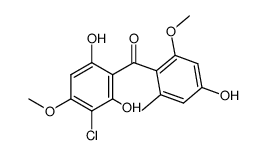 5-Chlor-2,6,4'-trihydroxy-4,2'-dimethoxy-6'-methyl-benzophenon, Griseophenon B结构式