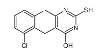 5-[(2-chloro-6-fluorophenyl)methyl]-6-methyl-2-sulfanylidene-1H-pyrimidin-4-one结构式