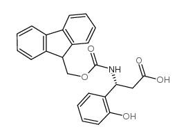 Fmoc-(R)-3-氨基-3-(2-羟苯基)丙酸结构式