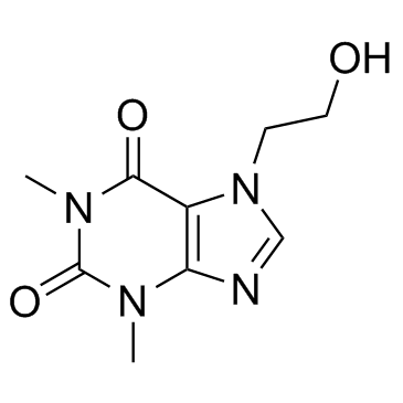 7-(2-Hydroxyethyl)theophylline Structure