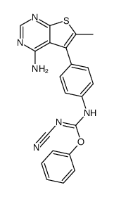 phenyl N-[4-(4-amino-6-methylthieno[2,3-d]pyrimidin-5-yl)phenyl]-N'-cyanoimidocarbamate Structure