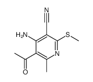 5-乙酰基-4-氨基-6-甲基-2-(甲基硫代)烟腈结构式