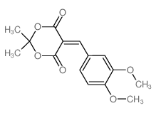 1,3-Dioxane-4,6-dione, 5-[(3,4-dimethoxyphenyl)methylene]-2,2-dimethyl- (en)结构式