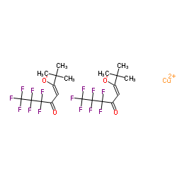 双(6,6,7,7,8,8,8,-七氟-2,2-二甲基-3,5-辛二酮酸)铜结构式