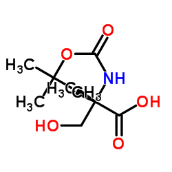 N-BOC-2-甲基-L-丝氨酸结构式