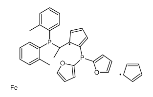 (S)-1-{(RP)-2-[二(2-呋喃基)膦基]二茂铁基}乙基双(2-甲苯基)膦结构式